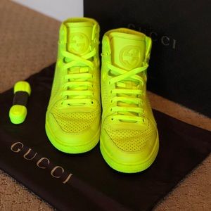 Gucci Coda Sneakers - Neon Yellow Hightops
